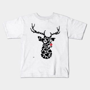 Deer Graphic Hearts Wild Animal Cool Winter Kids T-Shirt